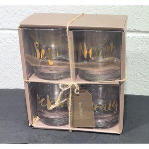 New World Market Rocks Bar Glasses Set 4 Sip Rocks Neat Straight Gold